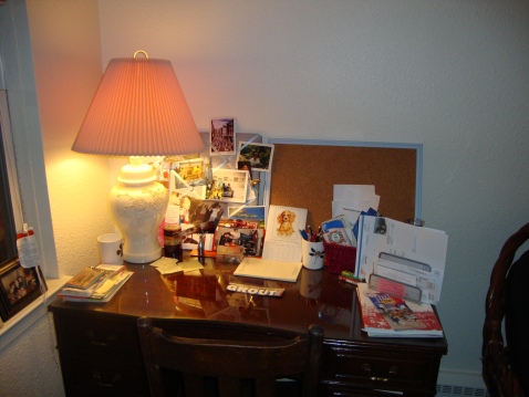 I have a beautiful writing desk that, when cleared off, is the perfect place to craft a story.